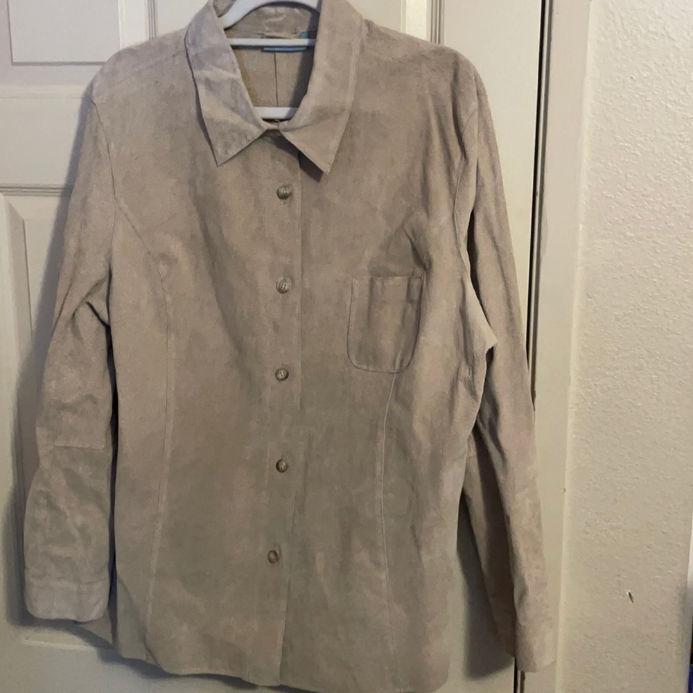 MARSH LANDING 100%leather Suede shirt style jacket size XL